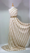 GUIPURE BLANCHE AVEC LUREX DOREE